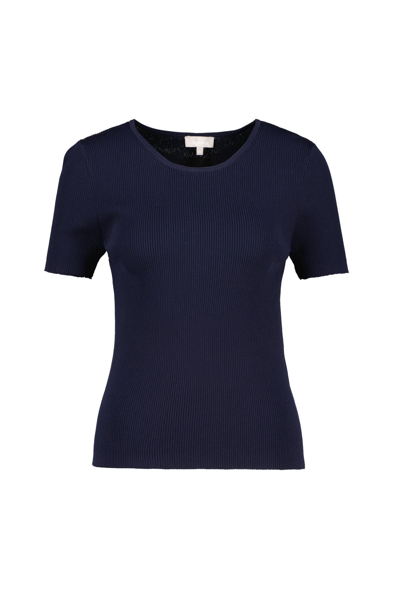 T-Shirt aus Rippstrick - 112 Navy - Blau