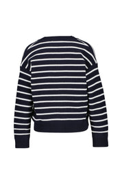 Strickpullover aus Baumwolle - 123 Navy White - Blau | Weiß