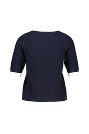 Strickshirt aus Baumwolle - 123 Navy White - Blau