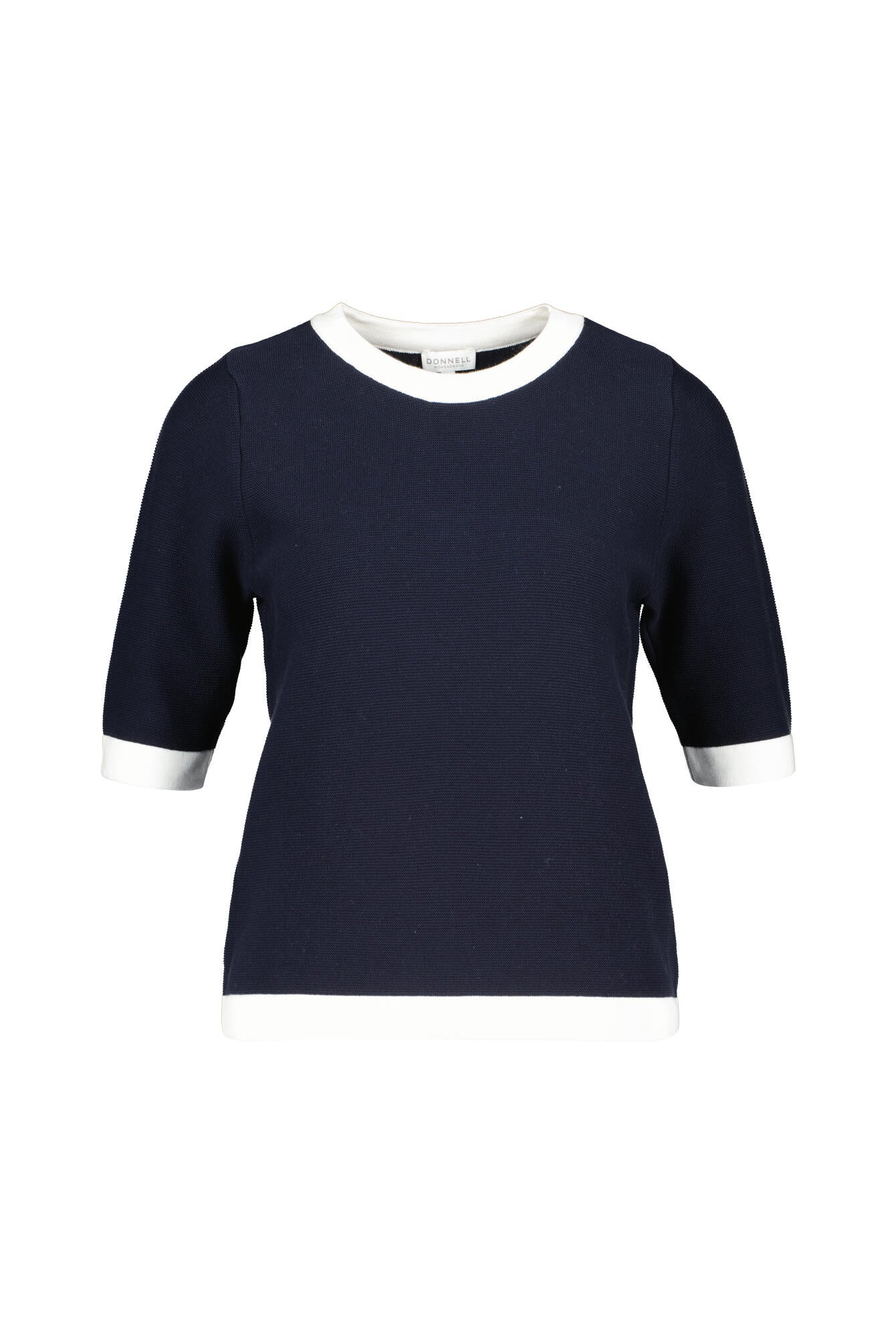 Strickshirt aus Baumwolle - 123 Navy White - Blau