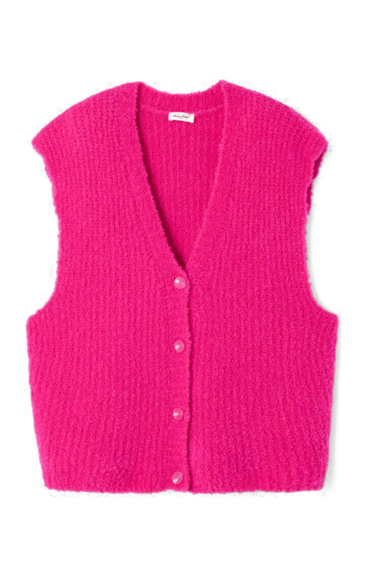 Strick-Cardigan ZOLLY aus Wollmix - Pink Fluo Chine - Pink