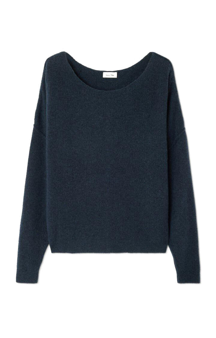 Strickpullover DAMSVILLE aus Wollmix - Navy Blue Chine - Blau