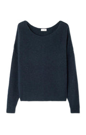 Strickpullover DAMSVILLE aus Wollmix - Navy Blue Chine - Blau