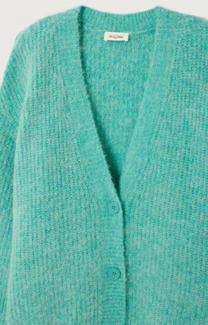 Strick-Cardigan aus Alpakamix - Recif Chine - Türkis