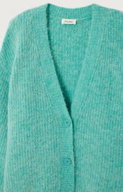 Strick-Cardigan aus Alpakamix - Recif Chine - Türkis