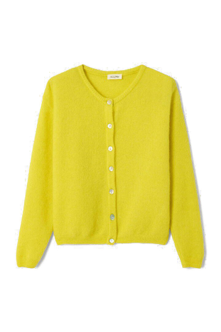 Strickjacke aus Alpakamix - Ananas Chine - Gelb