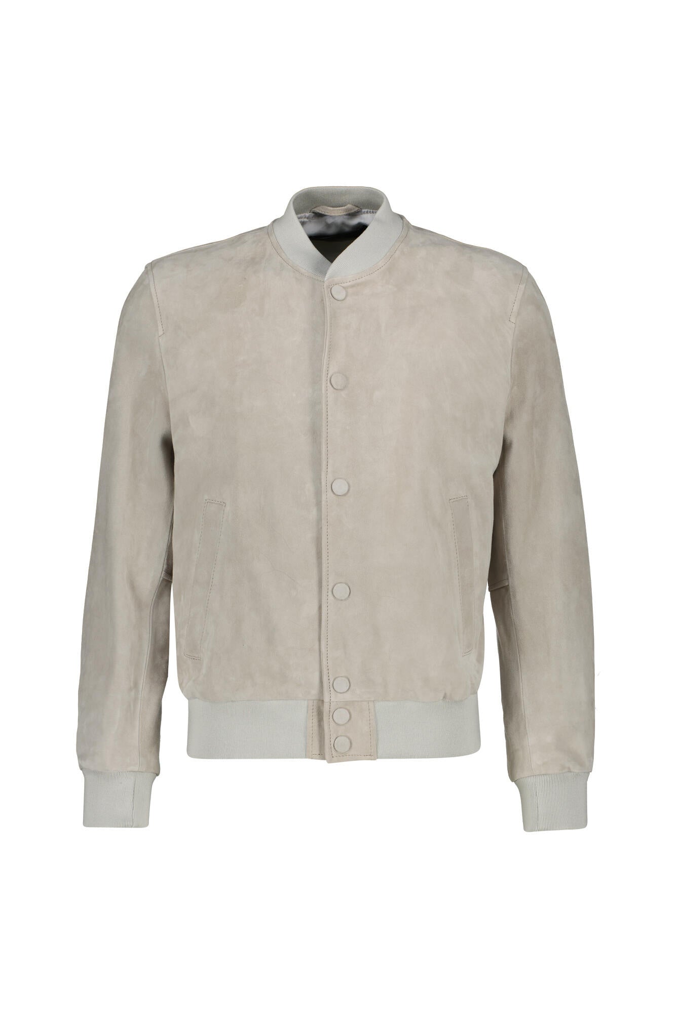 Lederjacke aus Wildleder - 021 Cristallo - Grau