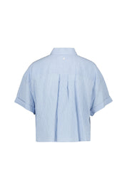 Bluse gestreift aus Viskosemix - 806 Celeste - Blau