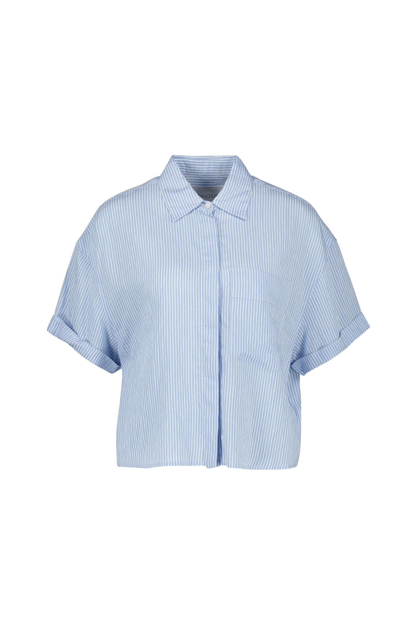 Bluse gestreift aus Viskosemix - 806 Celeste - Blau