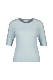 Strickshirt aus Alpaka - 807 Azzurrino - Blau