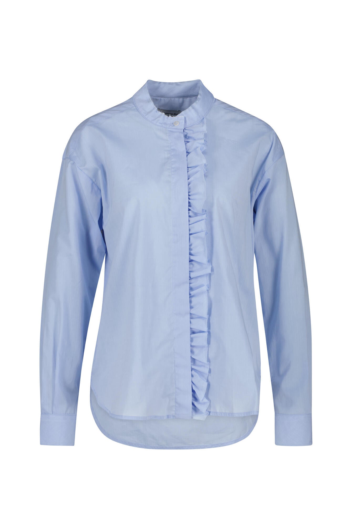 Rüschenbluse aus Baumwolle - Blau