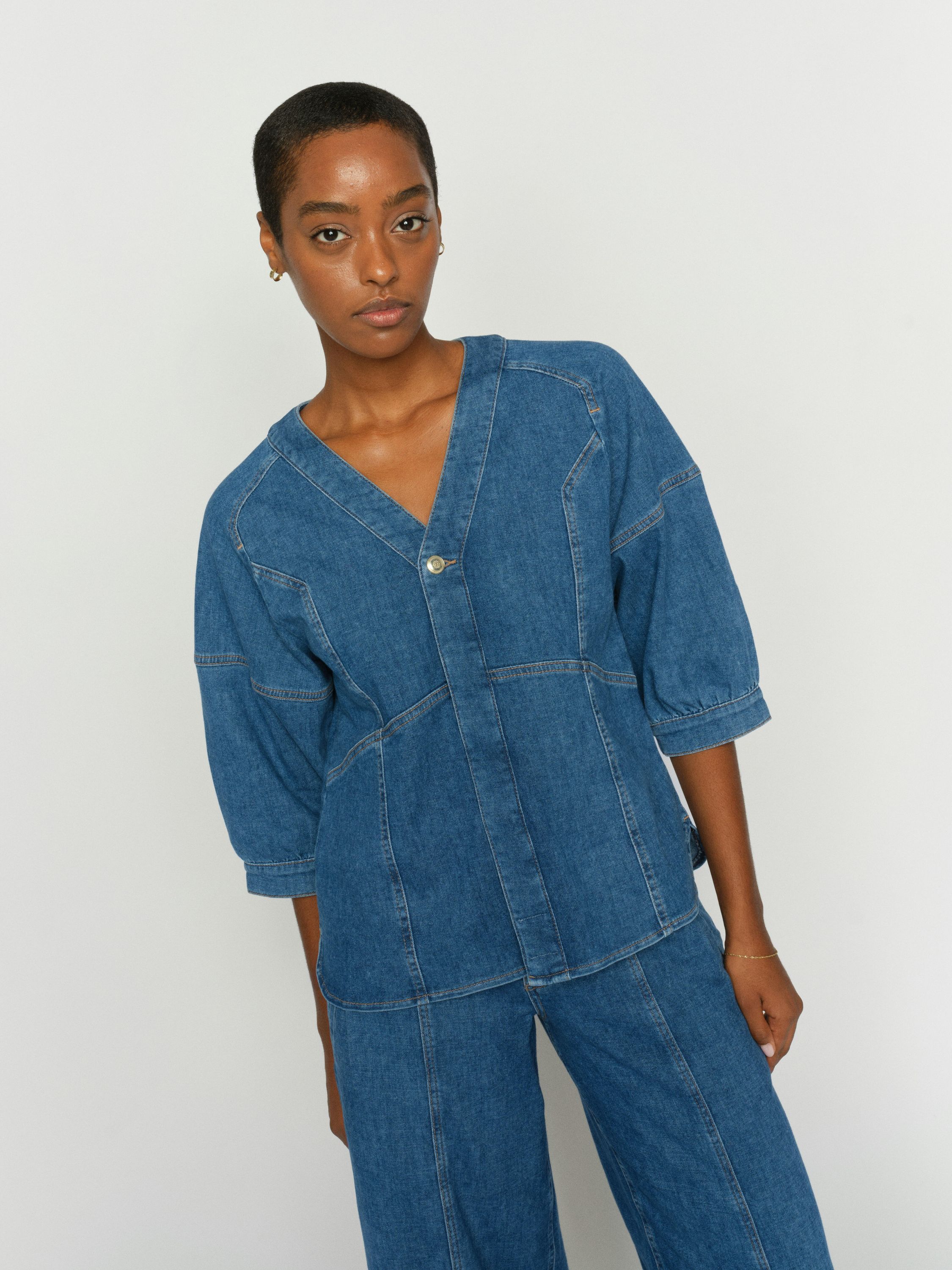 Jeansshirt BARI CRISPY aus Baumwolle - 401 Blue - Blau