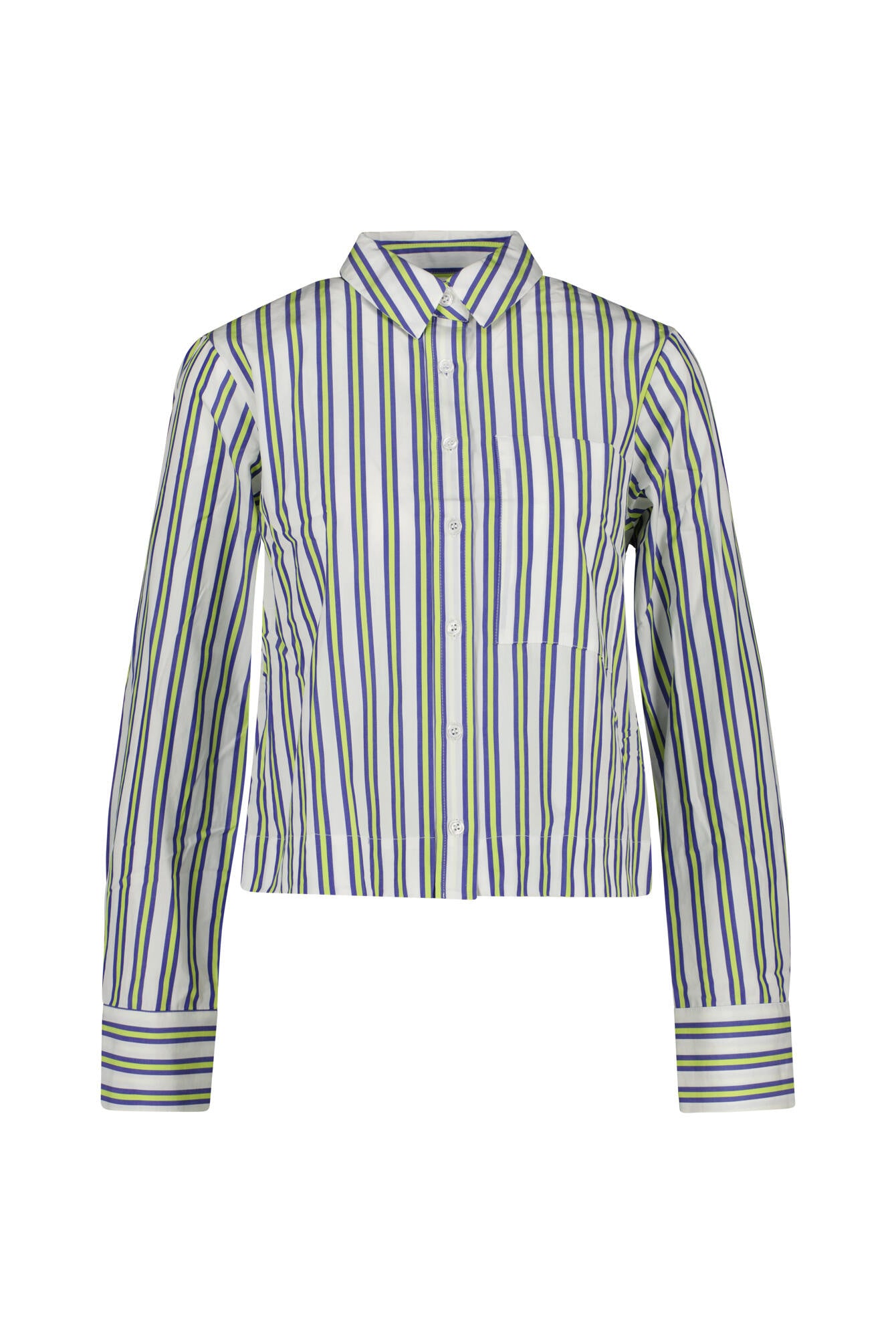 Bluse gestreift aus Baumwolle - Grün