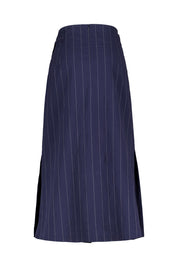 A-Linie-Rock Midi aus Baumwolle - 697 Marine - Blau