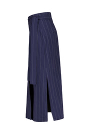 A-Linie-Rock Midi aus Baumwolle - 697 Marine - Blau