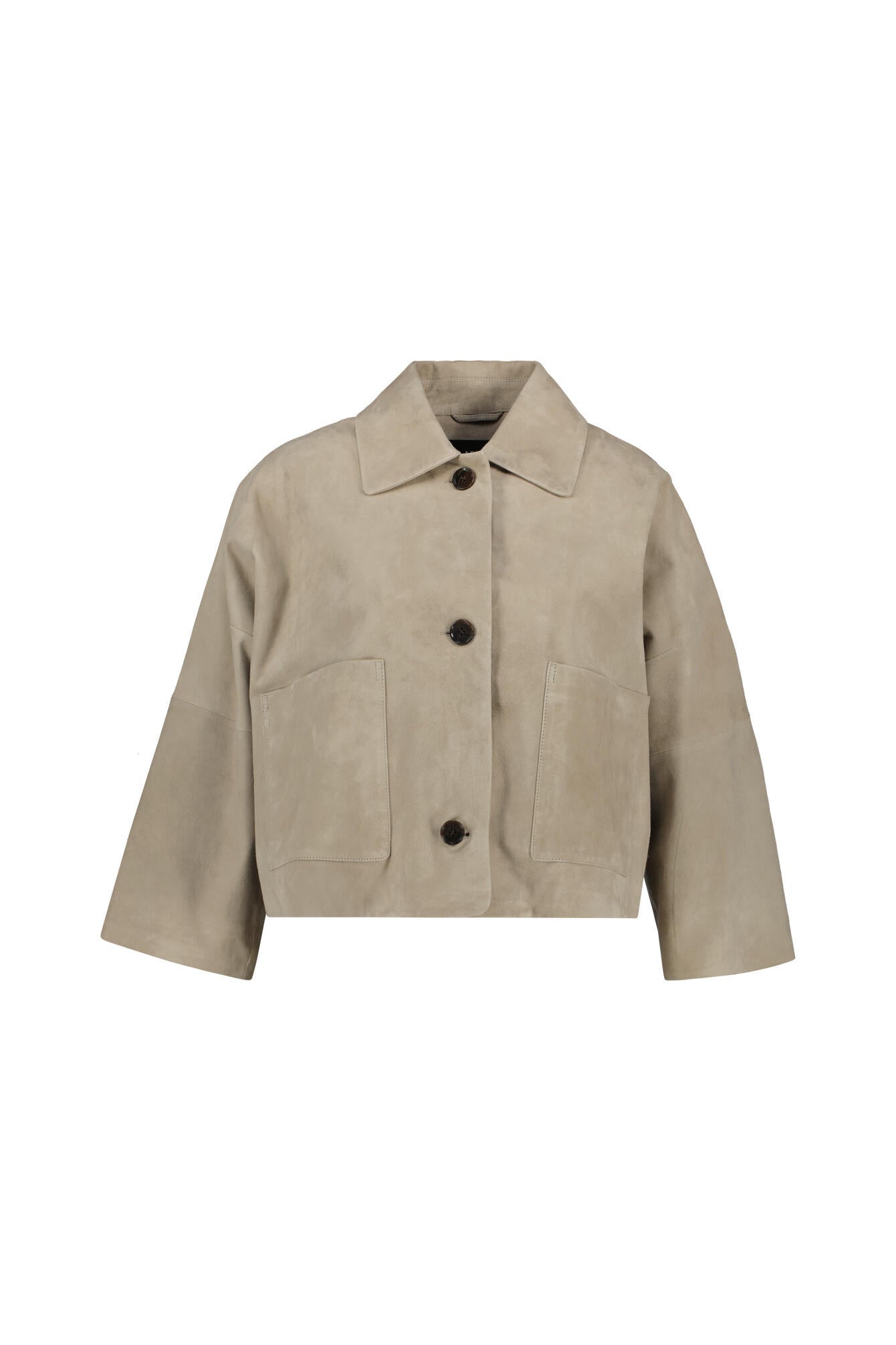 Lederjacke ZHOU aus Veloursleder - Grey-Taupe - Grau