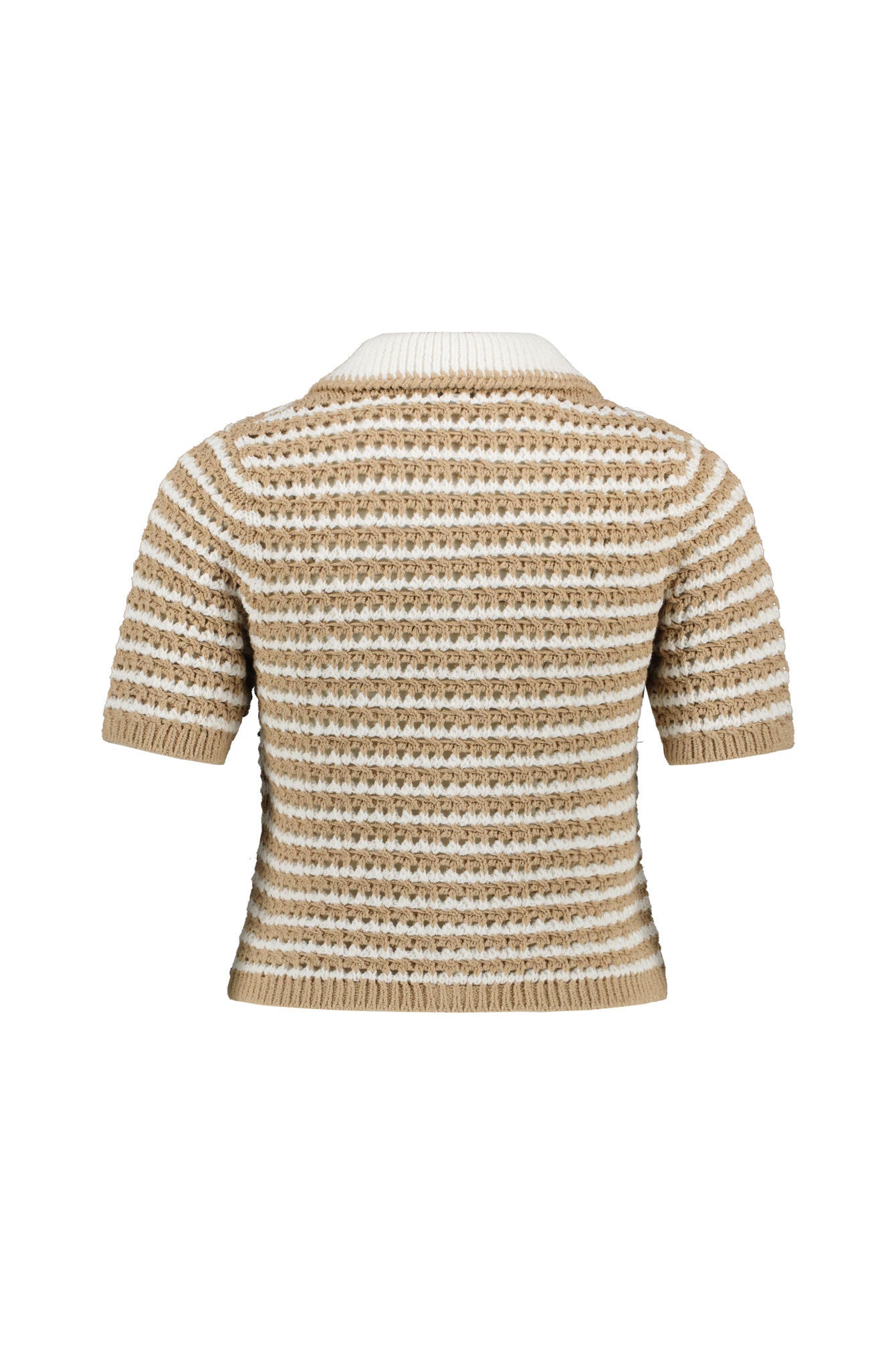 Strickcardigan aus Baumwollmix - Stripe Caramel Ecru - Braun