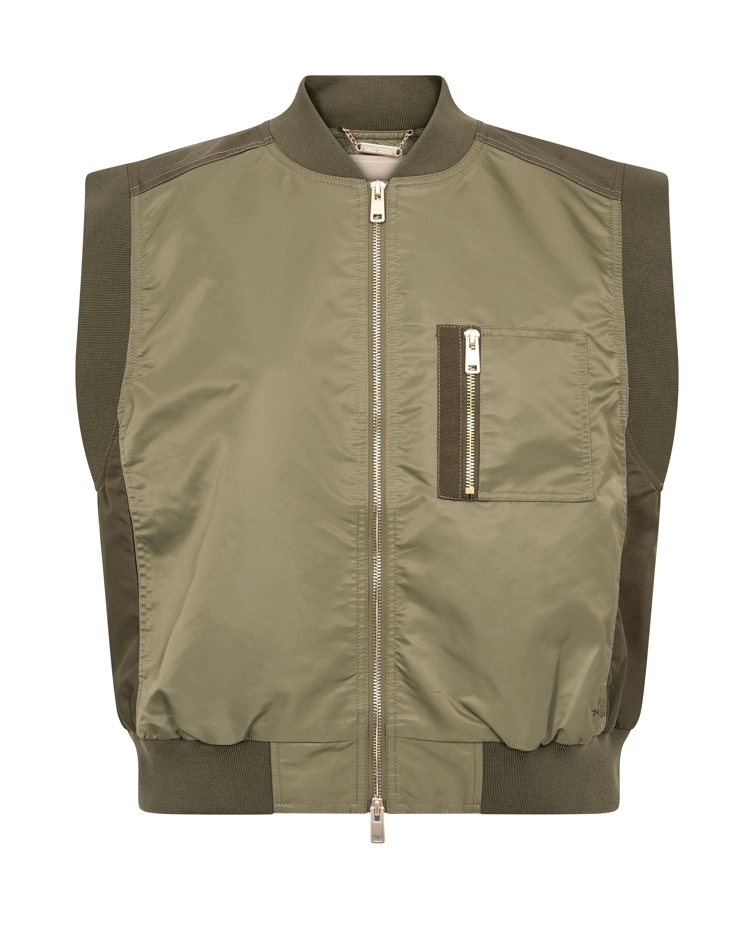 Weste Relaxed Fit - 543 Olive Night - Grün