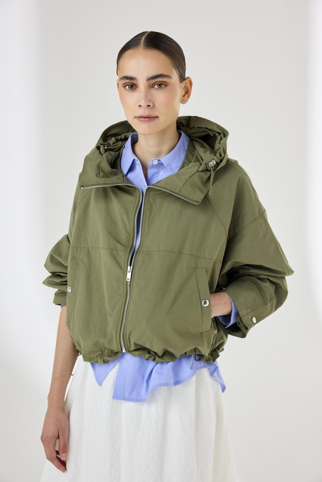 Übergangsjacke LILIANA aus Baumwollmix - 168 Army Green - Grün