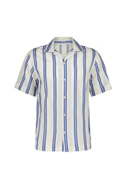 Freizeithemd gestreift aus Baumwollmix - Stripe 1 - Blau | Weiß