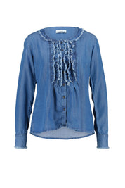 Jeansbluse aus Lyocell - Blau