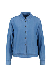 Jeansbluse aus Lyocell - Blau