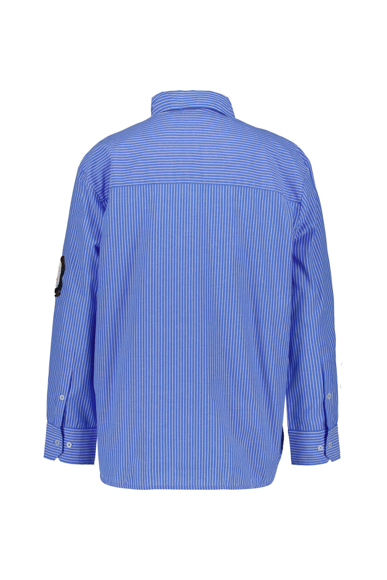 Bluse gestreift mit Paillettendetail - Blue White - Blau