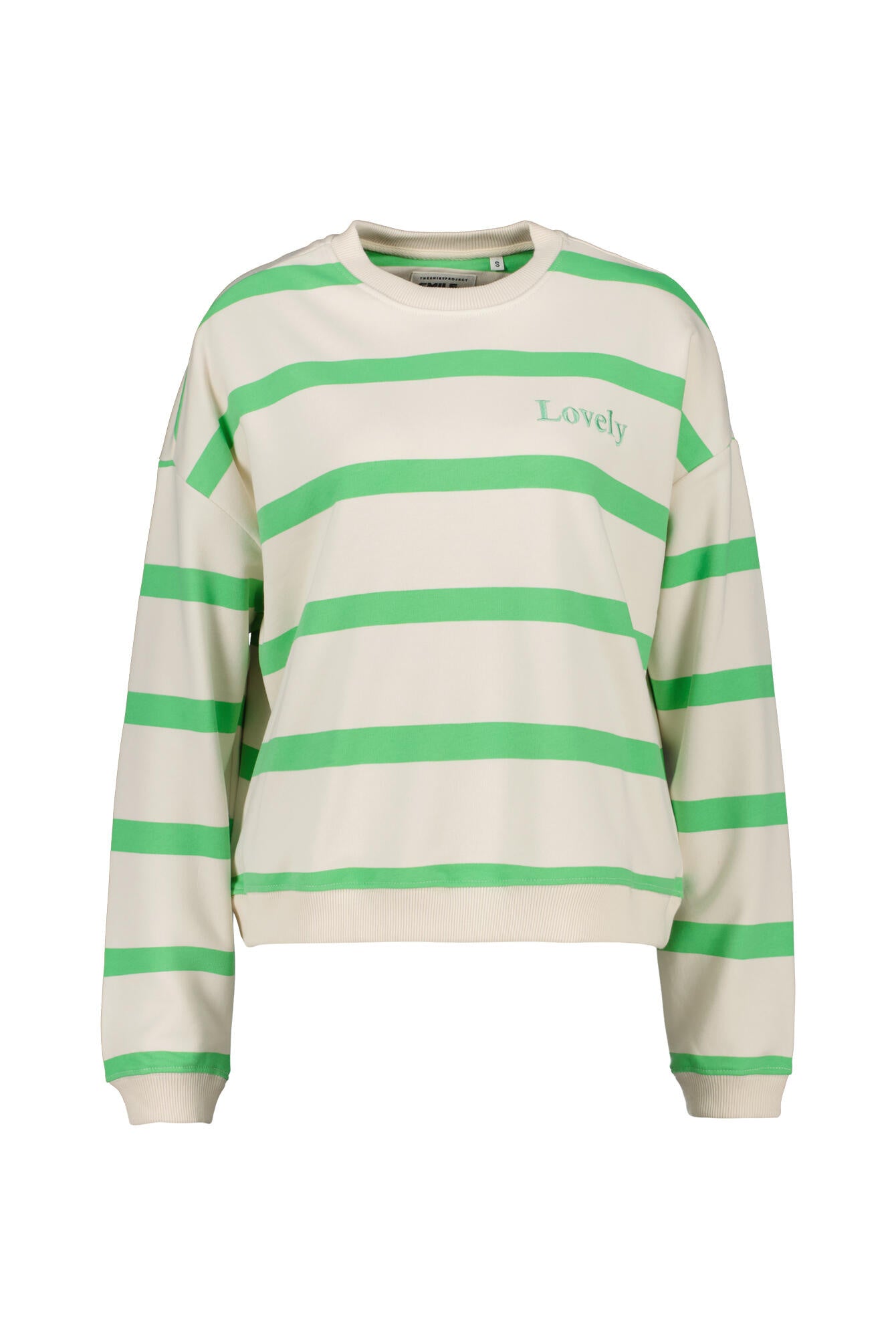 Sweatshirt Oversized Fit - 10811-10813 Ecru Applegreen - Grün