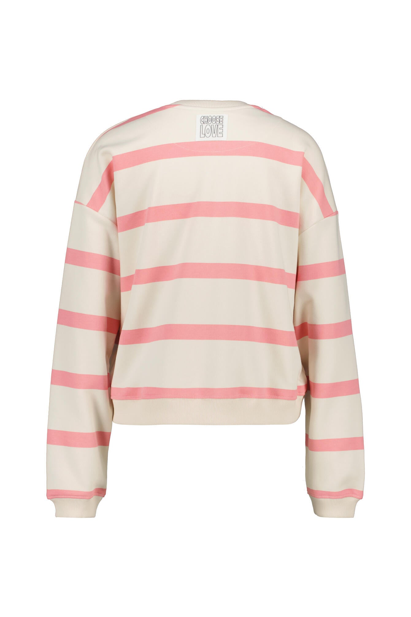Sweatshirt Oversized Fit - 10811-10810 Ecru Flmingo - Pink