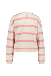 Sweatshirt Oversized Fit - 10811-10810 Ecru Flmingo - Pink