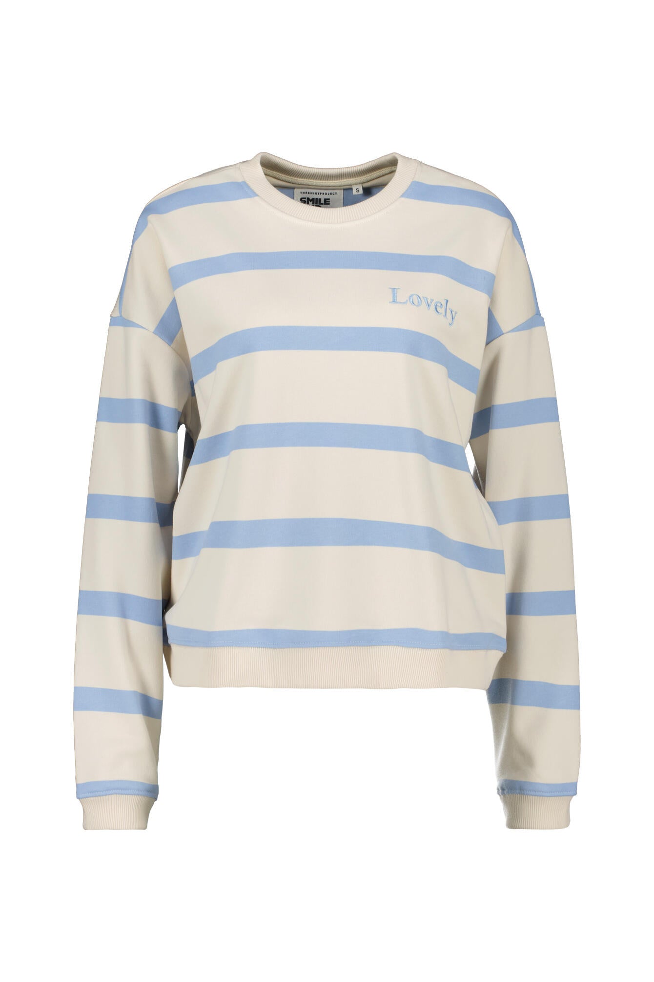 Sweatshirt Oversized Fit - 10811-10827 Ecru Lightdenim - Blau