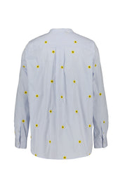 Bluse gestreift aus Baumwolle - White Blue - Blau