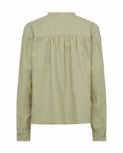 Leinenbluse EVANDA mit V-Ausschnitt - 176 Twill - Grün