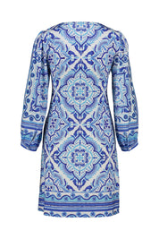 Kleid mit V-Neck - 40 Blue - Blau