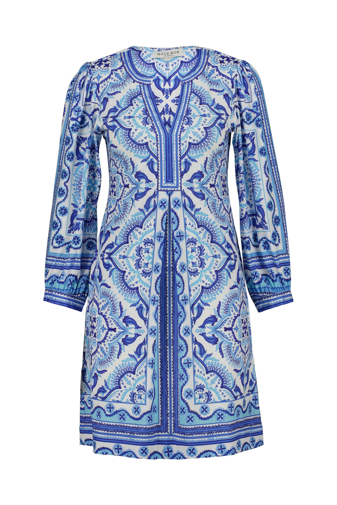 Kleid mit V-Neck - 40 Blue - Blau