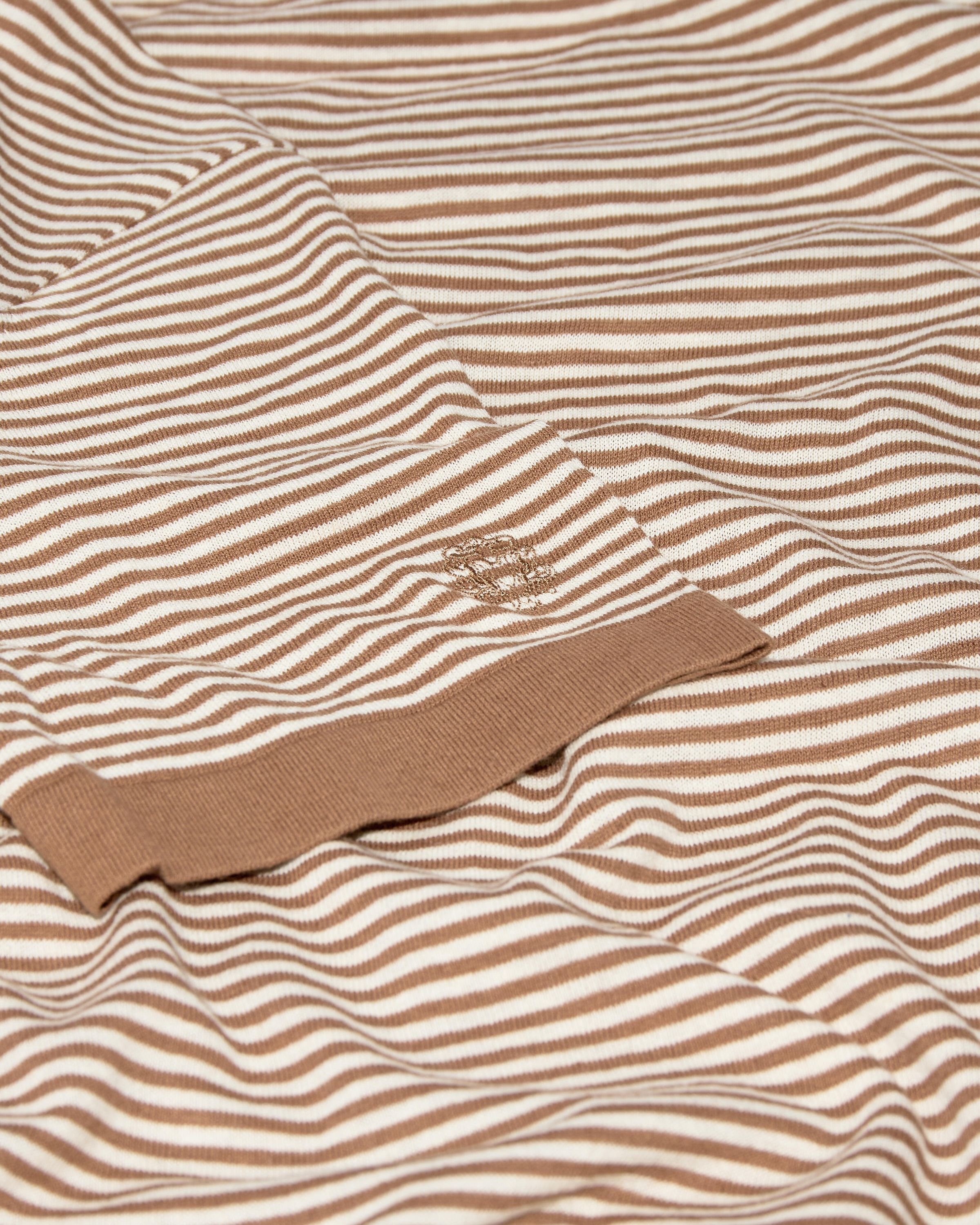 Leinenshirt CROWE gestreift - 675 Toasted Coconut - Braun