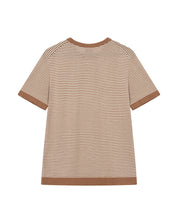 Leinenshirt CROWE gestreift - 675 Toasted Coconut - Braun