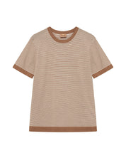 Leinenshirt CROWE gestreift - 675 Toasted Coconut - Braun