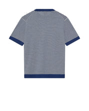 Leinenshirt CROWE gestreift - 957 Estate Blue - Blau