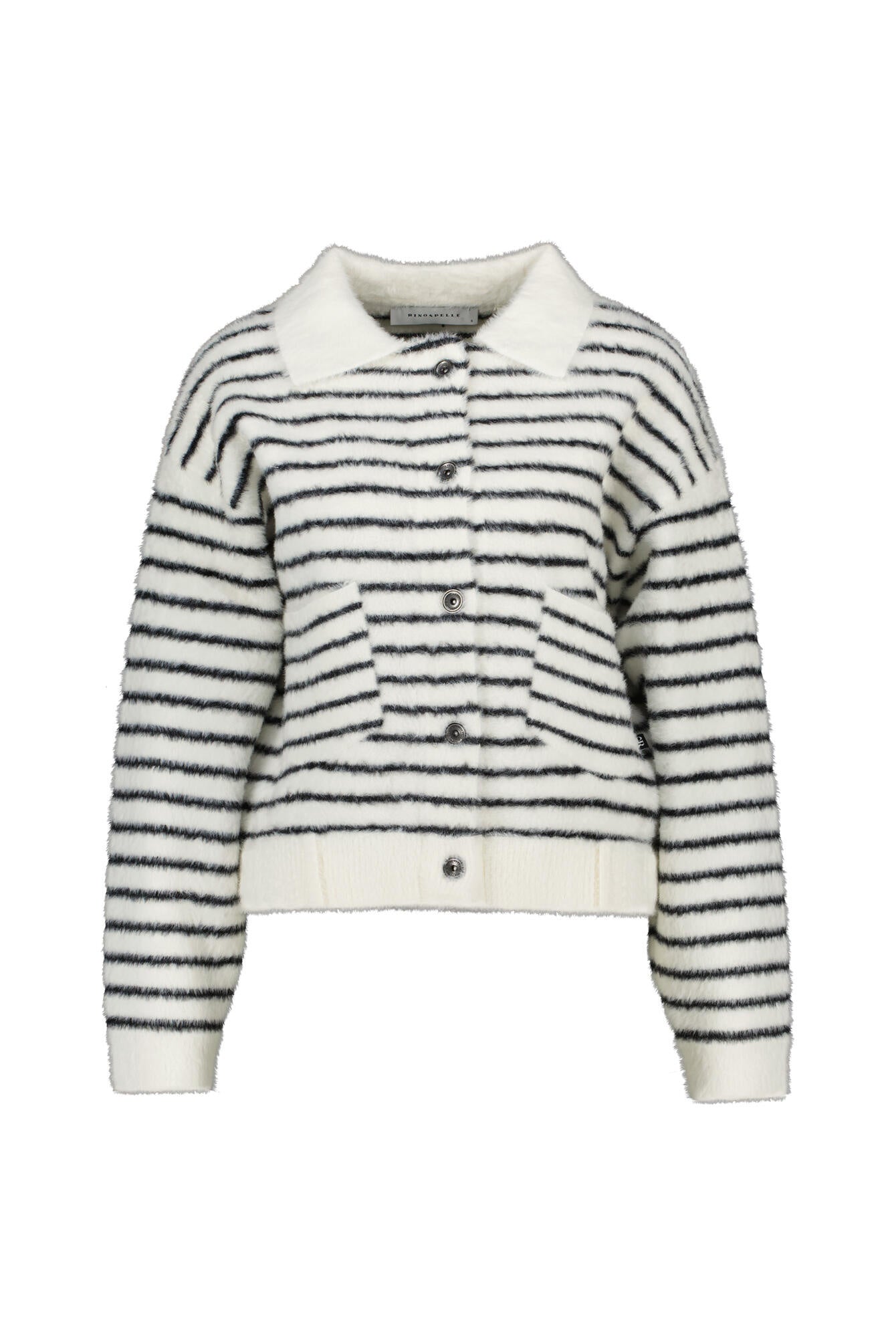 Strickjacke BUBBLY - Black White - Schwarz