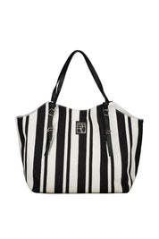 Strandtasche BRECK - Black and White Stripe - Schwarz