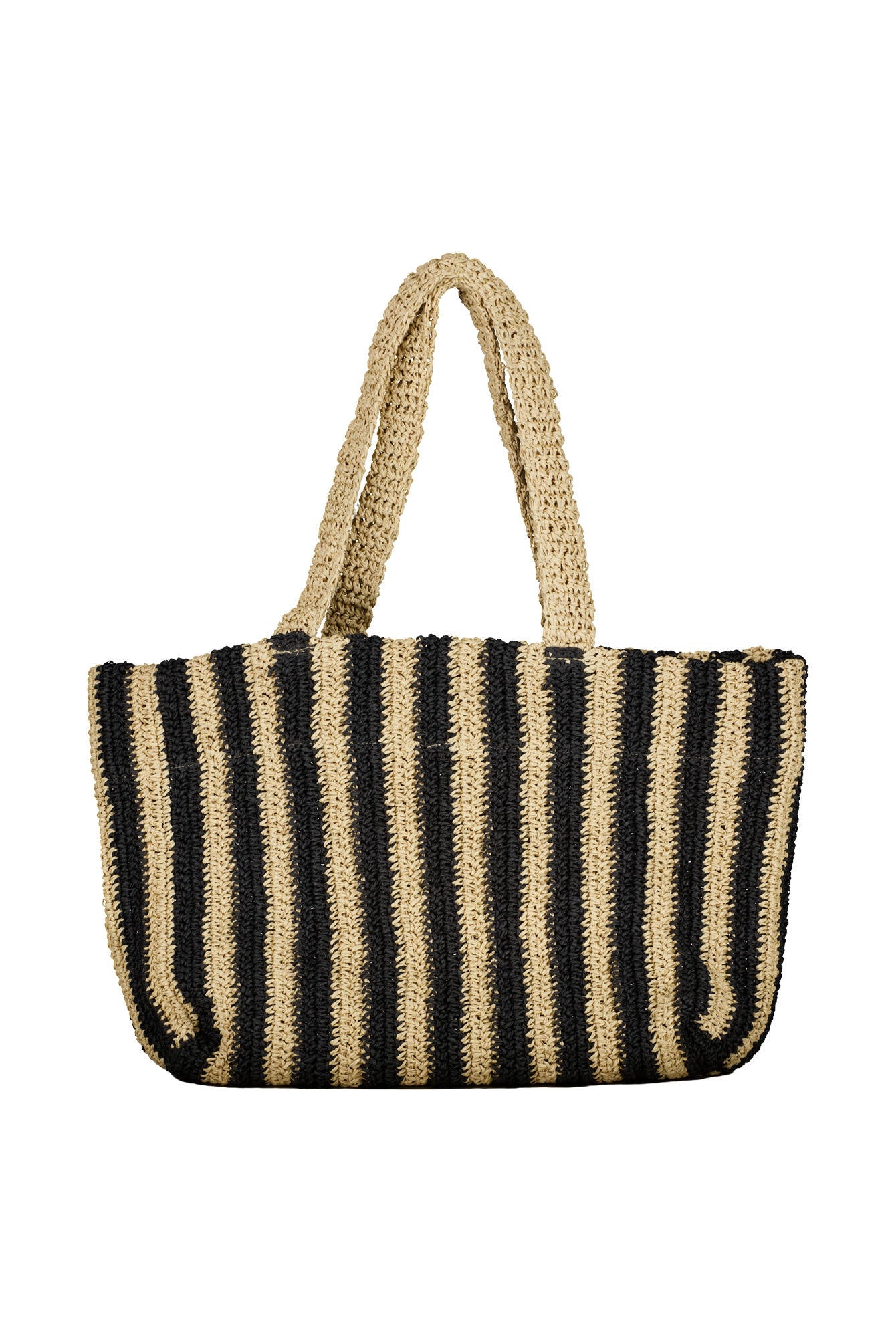 Strandtasche VANESSA - Beige Black - Schwarz