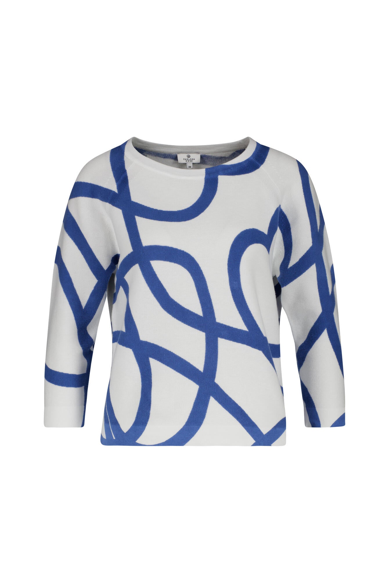 Strickpullover aus Bio-Baumwolle - 141 White Royal - Blau