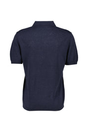 Poloshirt aus Leinenmix - Navy - Blau