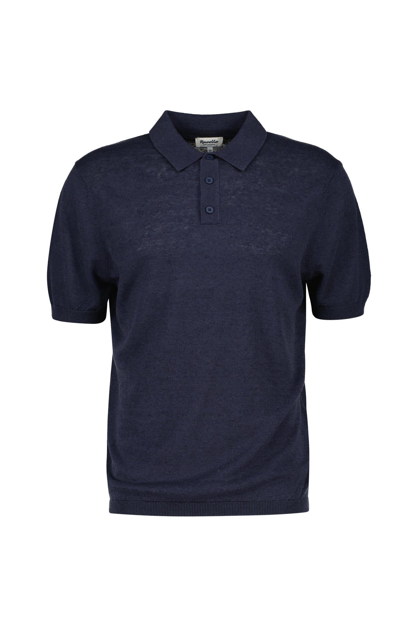 Poloshirt aus Leinenmix - Navy - Blau