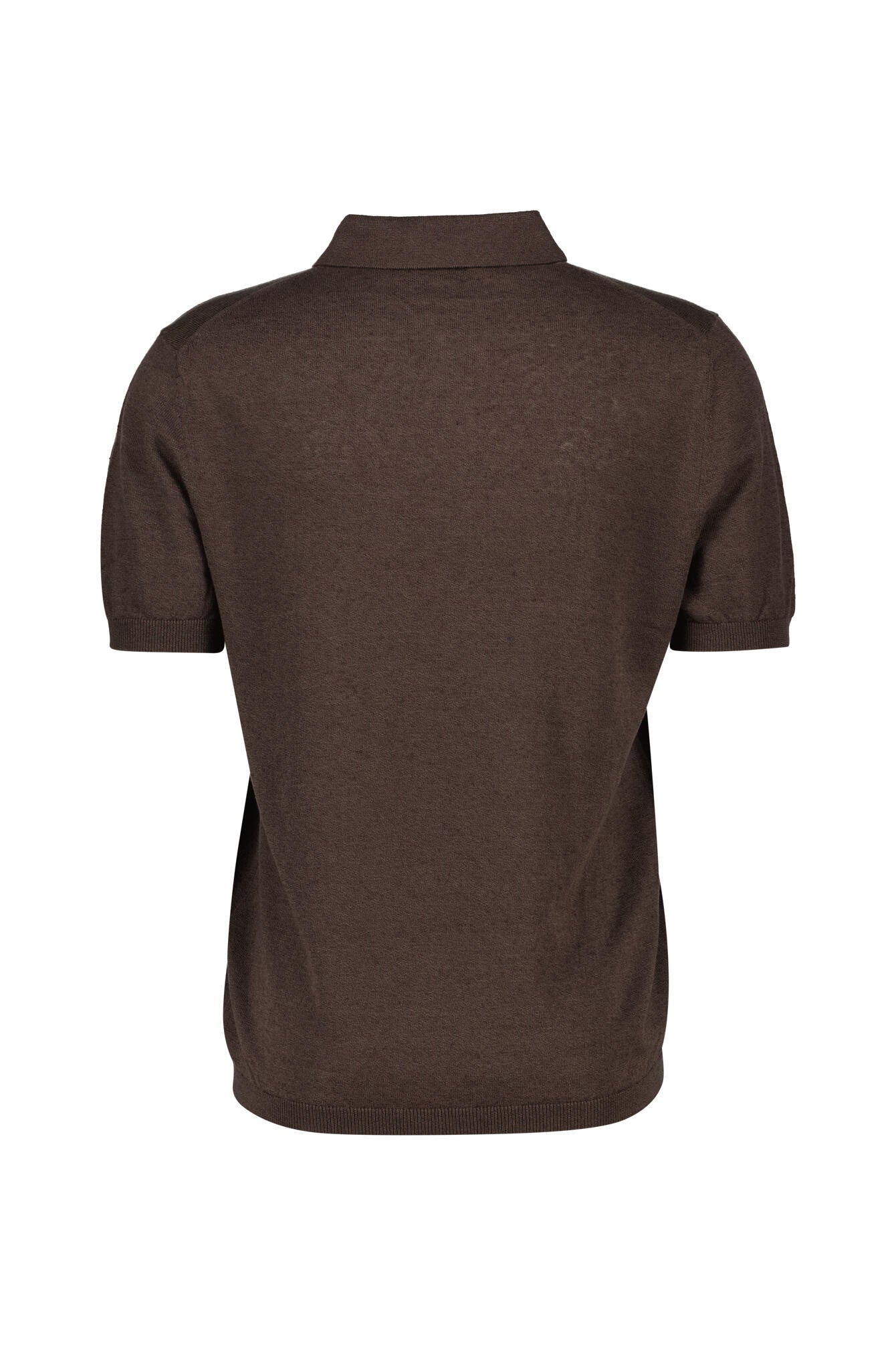 Poloshirt aus Leinenmix - Chocolate - Braun