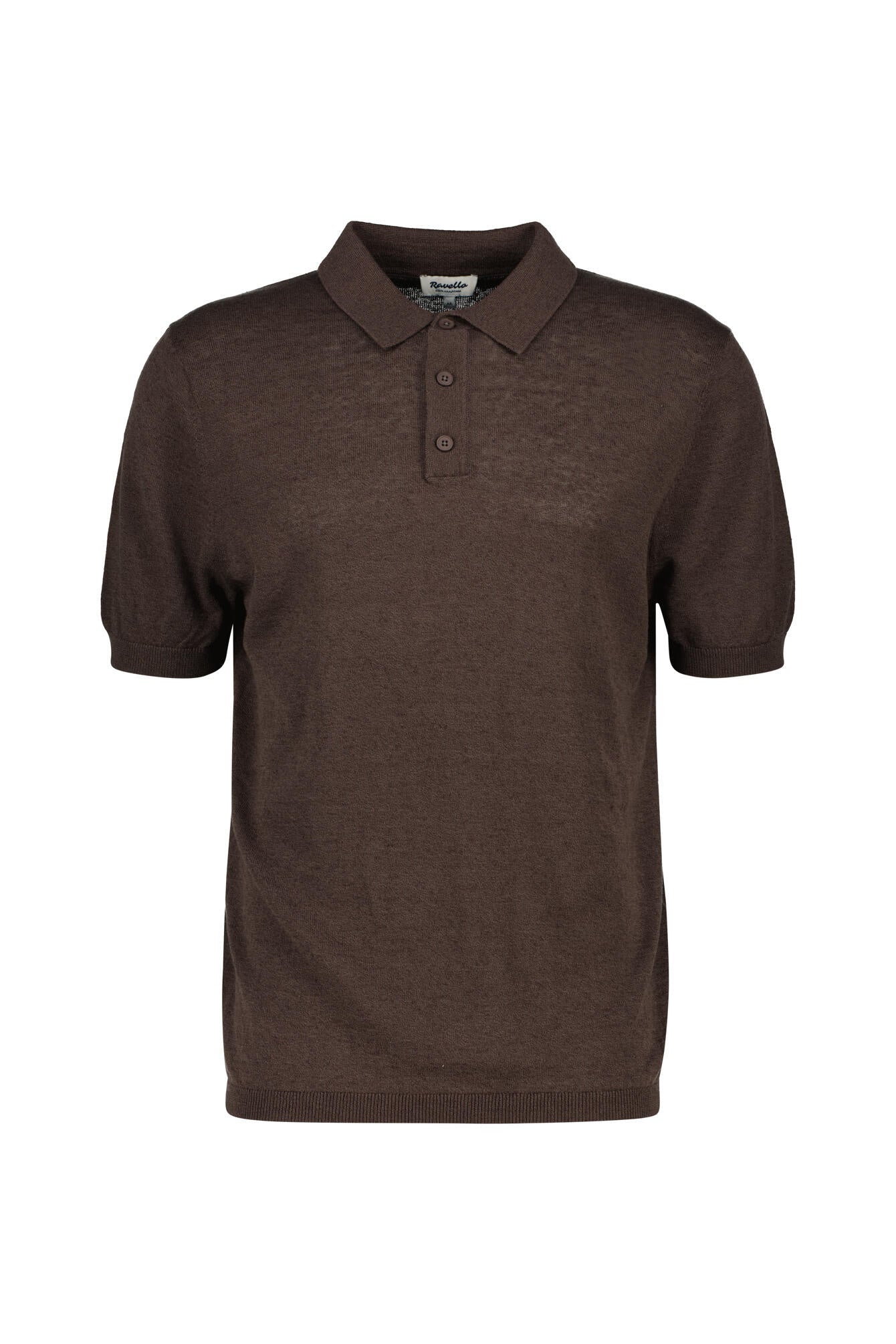 Poloshirt aus Leinenmix - Chocolate - Braun