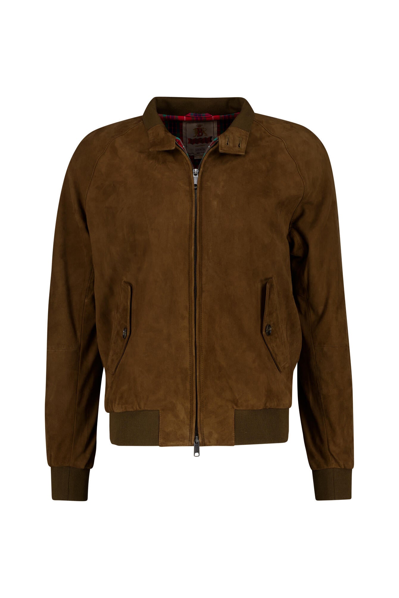 Lederjacke Slim Fit mit Stehkragen - 699 Dark Olive - Khaki