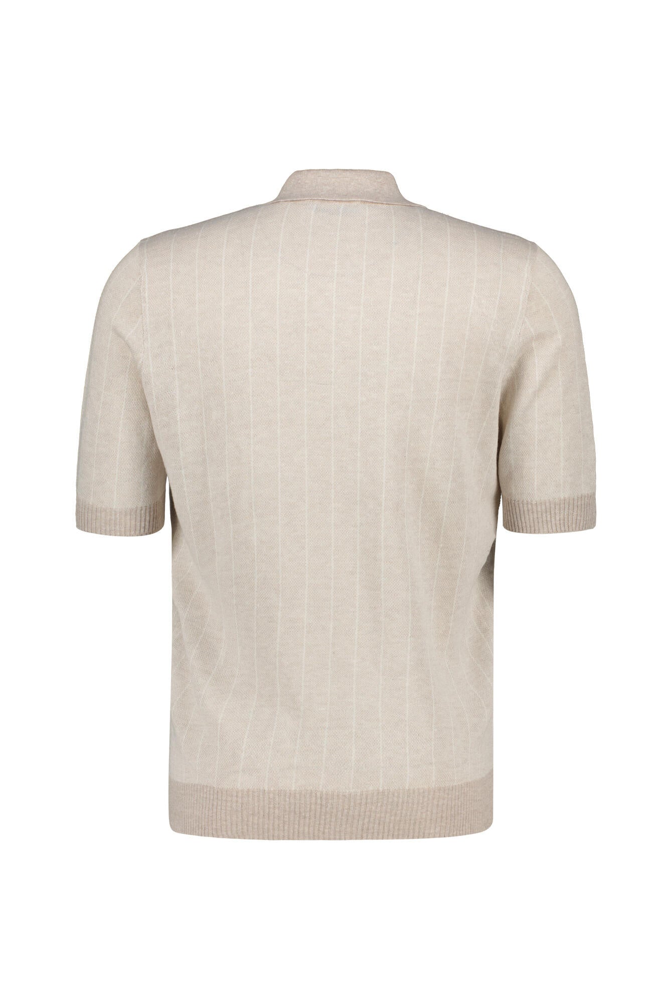 Strickpoloshirt Regular Fit aus Leinen-, Baumwollmix - 110 - Beige