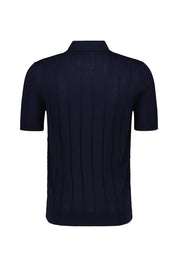 Strickpoloshirt Regular Fit aus Baumwolle - 598 - Blau